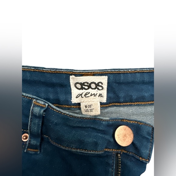 ASOS Women’s High-Rise Stretch Skinny Blue Denim Jeans - Picture 4 of 7